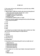 Đề thi môn Sinh lý bệnh miễn dịch năm 2020-2021