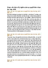 Đoạn văn bàn về ý nghĩa của sự quyết tâm chọn lọc hay nhất