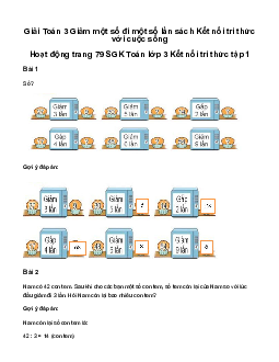 Giải Toán 3 Bài 27: Giảm một số đi một số lần | Kết nối tri thức