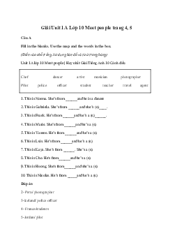 Giải Tiếng Anh 10 Unit 1A: Meet people | Explore New Worlds
