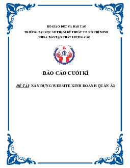 Tiểu luận môn Công nghệ phần mềm hướng đối tượng đề tài "Xây dựng Website kinh doanh quần áo"