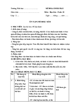 Giáo án Đạo đức 2 sách Cánh diều (Cả năm) | Tuần 35