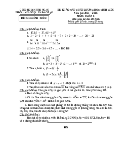 Đề học sinh giỏi huyện Toán 6 năm 2014 – 2015 phòng GD&ĐT Nho Quan – Ninh Bình