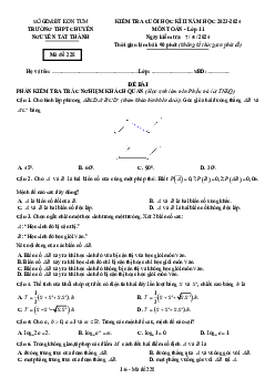 Đề thi cuối kì 2 Toán 11 năm 2023 – 2024 trường chuyên Nguyễn Tất Thành – Kon Tum