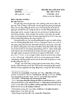 Giải đề thi giữa học kì 2 môn Ngữ văn lớp 10 năm 2023 - 2024 (Sách mới) | Kết Nối Tri Thức đề 7