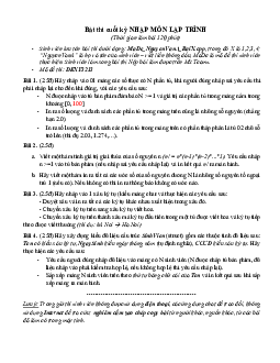 Bài thi cuối kỳ nhập môn lập trình
