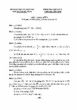 Đề thi HK2 Toán 9 năm học 2017 – 2018 sở GD và ĐT Đà Nẵng