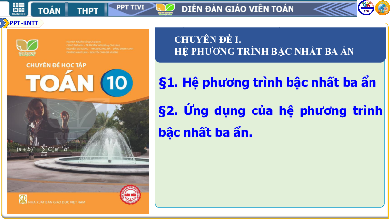 Chương 1. Bài 2: Ứng dụng HPT bậc nhất (2) | Bài giảng PowerPoint chuyên đề Toán 10 | Kết nối tri thức với cuộc sống