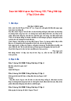 Soạn bài Một kì quan lớp 3 trang 103 | Tiếng Việt Lớp 3 Tập 2 Cánh diều