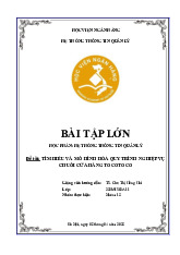 Báo cáo Tìm hiểu và mô hình hóa quy trình nghiệp vụ Chuỗi cửa hàng Tocotoco môn Hệ thống thông tin quản lý | Học viện Ngân hàng