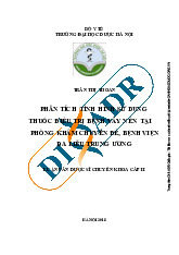 Phân tích tình hình sử dụng điều trị bệnh vảy nến tại phòng khám chuyên đề, bệnh viện da liễu Trung Ương | Trường Đại học Y Dược , Đại học Quốc gia Hà Nội
