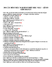 300 Câu Hỏi Trắc Nghiệm Triết Học Mác – Lênin Kèm Đáp Án