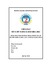 Phân tích nội dung trong thời kỳ quá độ lên chủ nghĩa xã hội và sự vận dụng của bản thân - Môn chủ nghĩa xã hội khoa học| Đại học Kinh Tế Quốc Dân