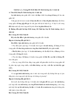 Giải bài tập trang 101 SGK Sinh học lớp 10: Sinh trưởng của vi sinh vật