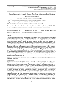 Tài liệu tham khảo cho môn Quản trị chuỗi cung ứng về "Case study chuỗi cung ứng Zara"