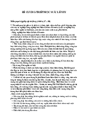 Đề cương ôn tập triết - Triết học Mác-Lê nin | Trường Đại học Tài nguyên và Môi trường Hà Nội