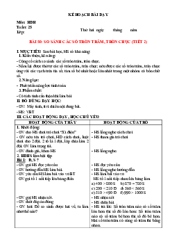 Giáo án buổi chiều môn Toán 2 sách Kết nối tri thức với (Cả năm) | Tuần 25