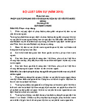 Bộ luật dân sự 2 (năm 2015) - pháp luật áp dụng quan hệ dân sự | Môn Pháp luật đại cương - Trường Cao đẳng Kinh tế Đối ngoại