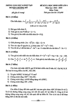 Đề học sinh giỏi Toán 8 năm 2022 – 2023 phòng GD&ĐT Chương Mỹ – Hà Nội