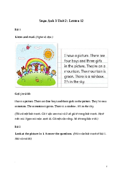 Tiếng Anh lớp 3 Unit 2: Lesson 12 trang 43 Explore Our World