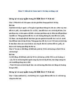 Sinh 11 Kết nối tri thức bài 9: Hô hấp ở động vật