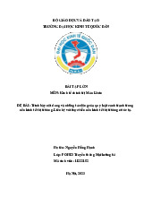 Bài tập lớn kinh tế Chính trị Mac-Lenin - Kinh tế Chính trị Mác-Lê Nin (KTCT01) | Đại học kinh tế quốc dân NEU