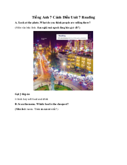 Tiếng Anh 7 Cánh Diều Unit 7 Reading