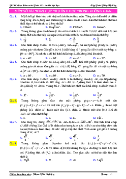 Một số bài toán cực trị hình học trong không gian