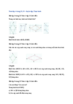 Bài 66: Toán lớp 4 trang 32, 33 Hình thoi Cánh Diều