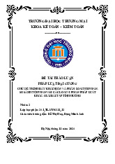 Trình bày khái niệm và phân loại tội phạm | Bài thảo luận pháp luật đại cương