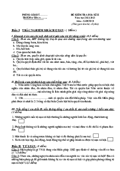Đề thi học kì 2 môn Giáo dục công dân lớp 8 năm 2022 - 2023 - Đề 4