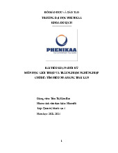 Tìm hiểu nhà hàng Thái Lan | Bài tiểu luận cuối kì học phần Giới thiệu và trải nghiệm nghề nghiệp | Trường Đại học Phenikaa