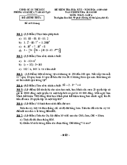 Đề thi học kỳ 1 Toán 6 năm 2019 – 2020 phòng GD&ĐT Thủ Đức – TP HCM