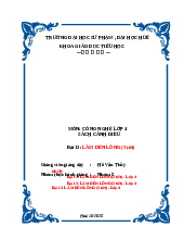 Kế hoạch bài dạy Bài 13: Làm đèn lồng môn Công nghệ lớp 4 - Sách Cánh diều