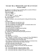 Tài liệu trắc nghiệm môn Soạn thảo văn bản hành chính | Trường đại học Mở Hà Nội