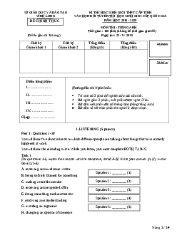Kì thi chọn đội tuyển chính thức dự thi HSG quốc gia lớp 12 THPT tỉnh Vĩnh Long năm học 2019-2020 môn thi Tiếng Anh