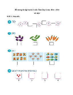 Đề cương ôn thi học kì 1 môn Toán lớp 1 năm 2023 - 2024 (Sách mới)