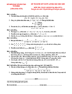 10 đề khảo sát chất lượng học sinh giỏi môn Toán 8 (nội dung HK1)
