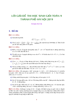 Đề thi chọn HSG Toán 9 năm học 2018 – 2019 sở GD và ĐT Hà Nội