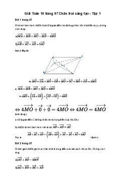 Giải Toán 10 Bài 3: Tích của một số với một vectơ
