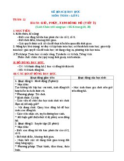 Giáo án Toán 2 sách Chân trời sáng tạo (cả năm) | Tuần 22 | Tiết 3