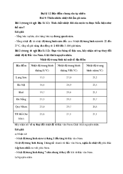 Giải bài tập SGK Địa Lý lớp 12 Bài 9: Thiên nhiên nhiệt đới ẩm gió mùa