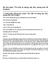 Bài thu hoạch “Tìm hiểu tư tưởng, đạo đức, phong cách Hồ Chí Minh”