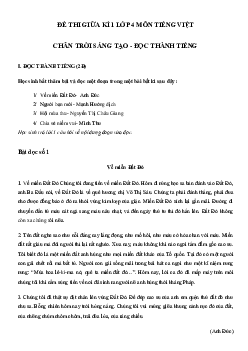 Đề ôn thi Đọc thành tiếng lớp 4 giữa kì 1 Chân trời sáng tạo