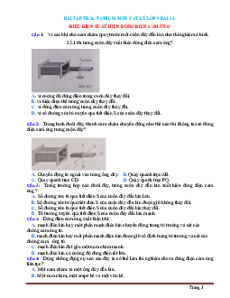 Bài tập trắc nghiệm môn vật lý 9 Bài 32 Điều kiện xuất hiện dòng điện cảm ứng (có đáp án)