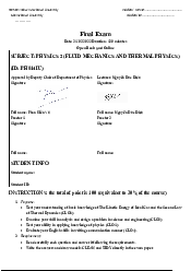 Final Exam  - Chemistry for engineers | Trường Đại học Quốc tế, Đại học Quốc gia Thành phố HCM