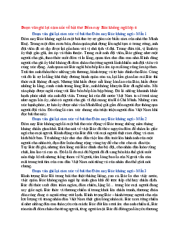 Văn mẫu lớp 6 Kết nối tri thức bài Đoạn văn ghi lại cảm xúc về bài thơ Đêm nay Bác không ngủ