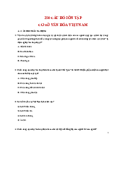 Top 250 câu hỏi ôn tập về cơ sở văn hóa Việt Nam | Đại học Văn Lang