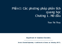 Chương 1: Mở đầu | Bài giảng môn Phân tích bằng công cụ | Đại học Bách khoa hà nội