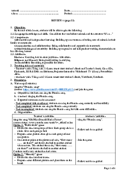 Review 4| Giáo án Tiếng Anh 2 sách i-Learn Smart Start (Cả năm)